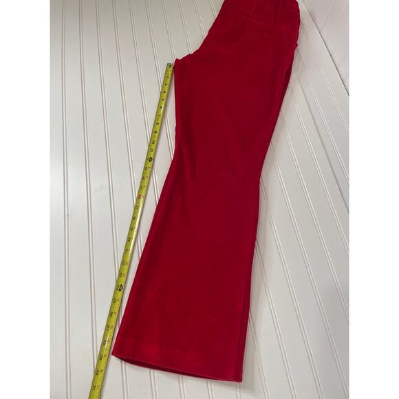 MAISON D’AMELIE Red Velvet High Waist Boot Cut Pants Career Womens Size 12 - Picture 4 of 7